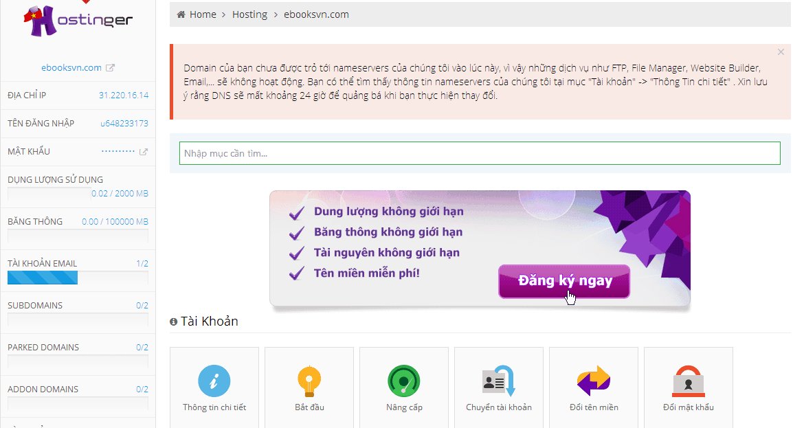 cho-hostinger-kich-hoat-tai-khoan