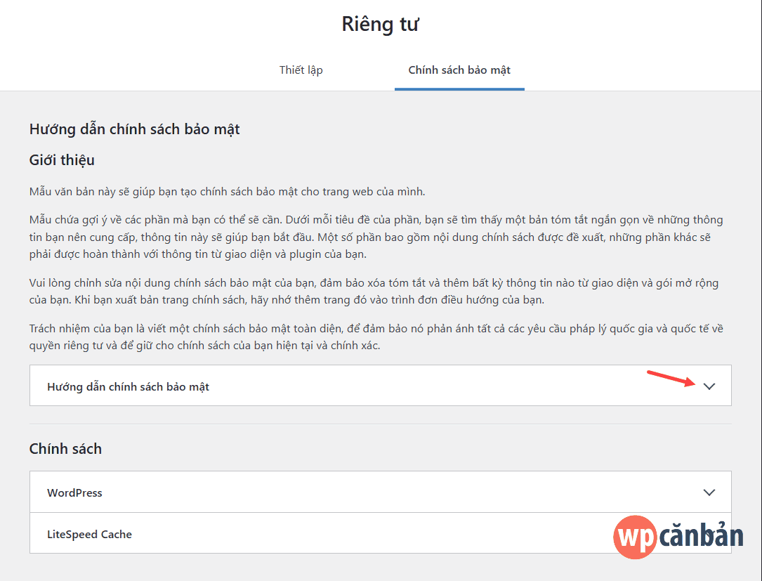 bieu-mau-trang-chinh-sach-bao-mat-cua-wordpress