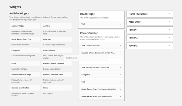 wordpress-widgets-areas