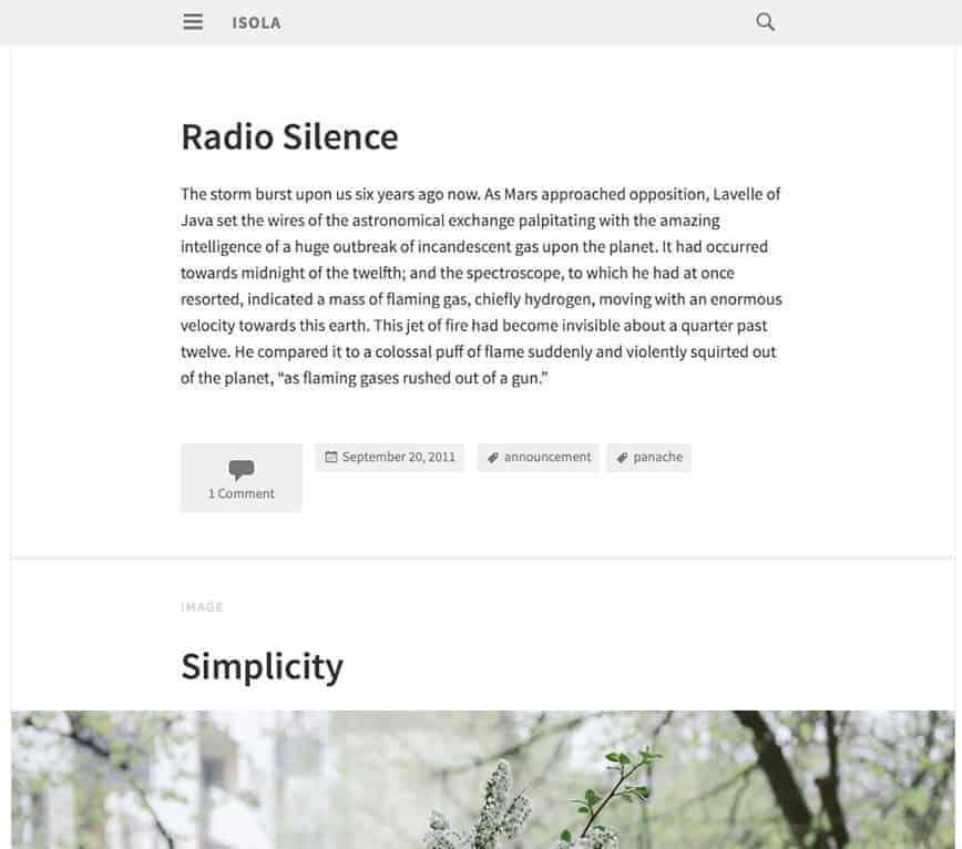 Isola-WP-theme