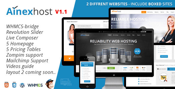 Ainex-Host-WHMCS-WordPress-Integration-Theme