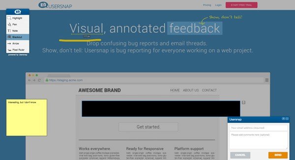 Usersnap-feedback-form