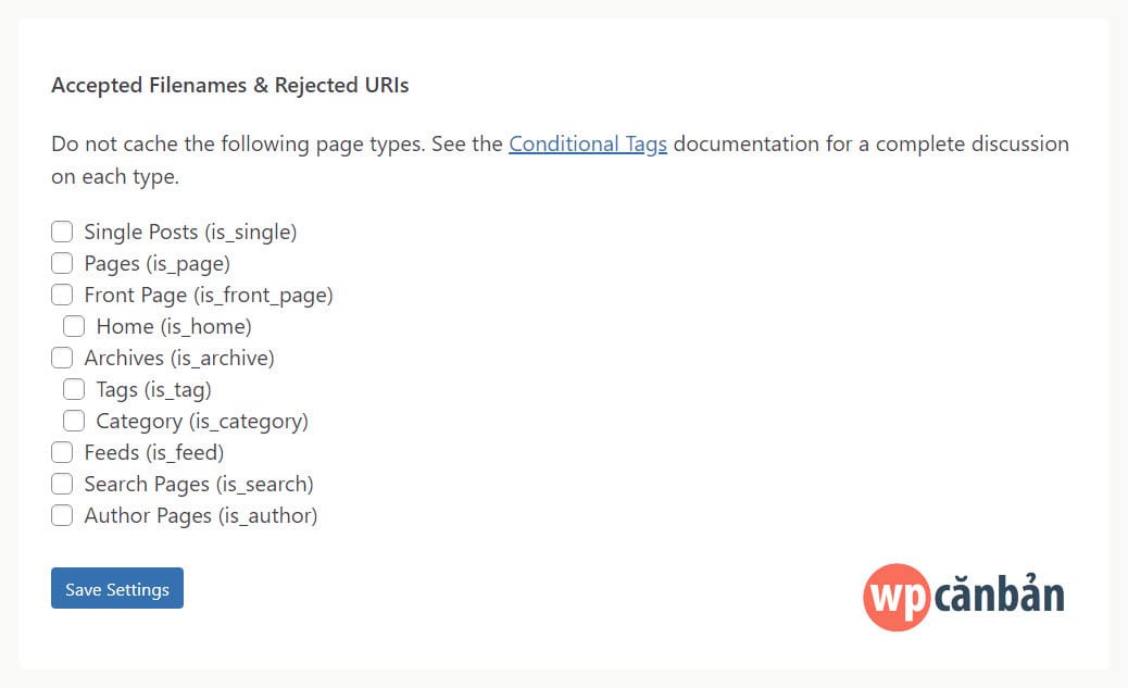 accepted-filenames-rejected-uris-wp-super-cache