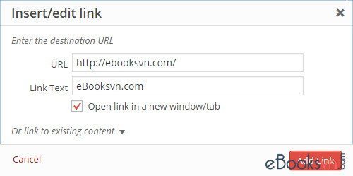 khung-insert-edit-link-mac-dinh-cua-wordpress