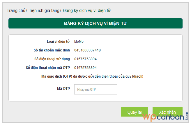 Nhận 100k vô cùng đơn với app MoMo trên android Nhap-ma-otp-cua-vietcombank