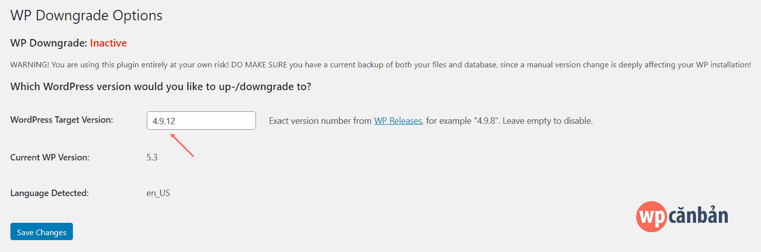 wp-downgrade-options