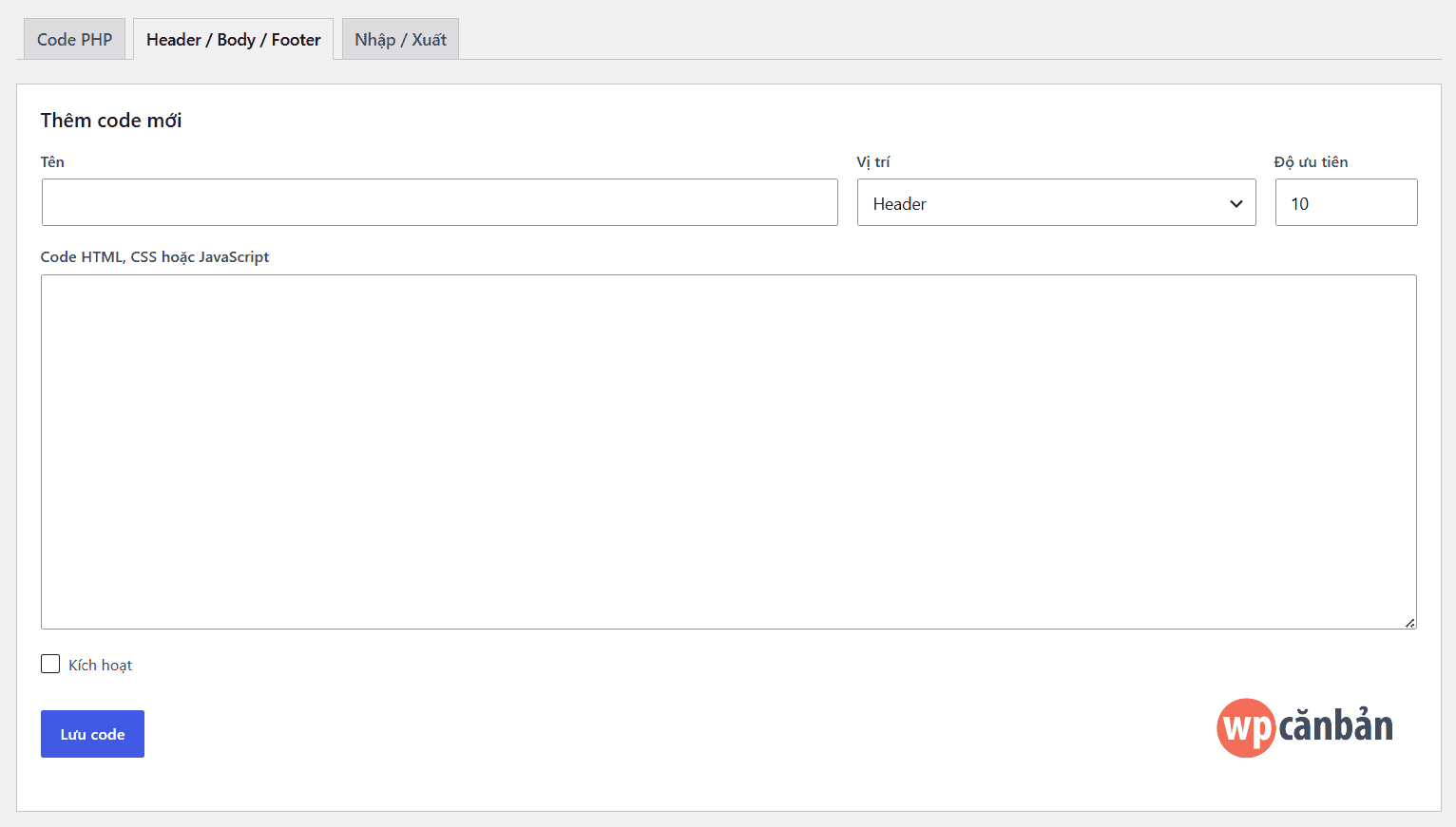 chen-code-vao-header-va-footer-bang-plugin-wpcb-code-snippets