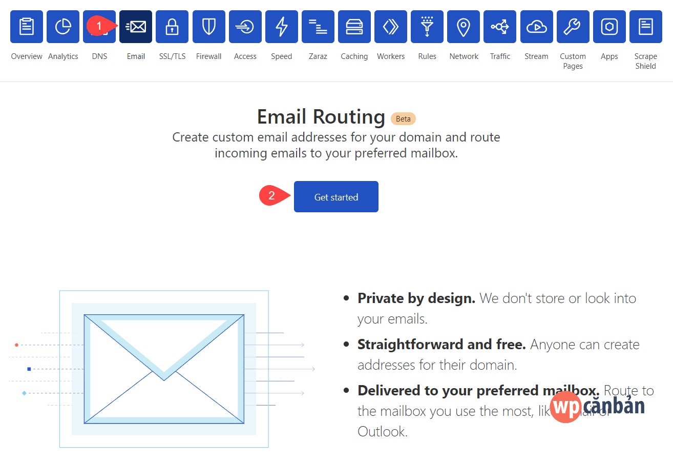 click-vao-nut-get-started-trong-email-routing