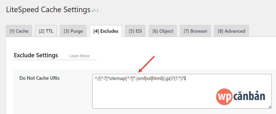 loai-tru-xml-sitemaps-khoi-litespeed-cache